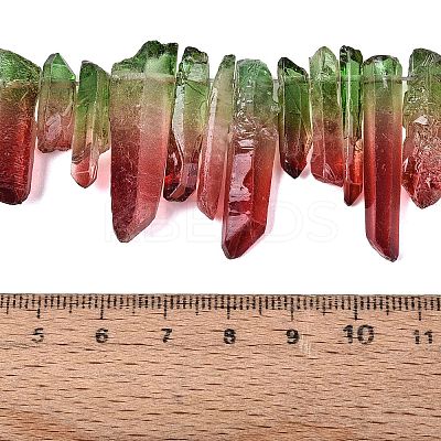 Two Tone Spray Painted Natural Quartz Crystal Points Beads Strands G-Q610-03A-1