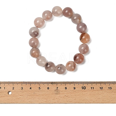 12MM Natural Quartz Round Beaded Stretch Bracelets for Women BJEW-G756-02B-1