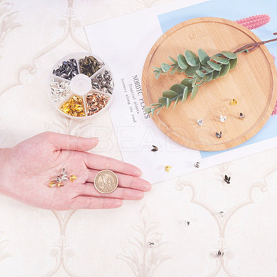 4-Petal Iron Flower Bead Caps IFIN-CJ0001-20-1