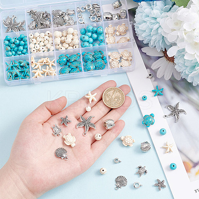 DIY Ocean Theme Bracelet Making Finding Kit DIY-AR0003-08-1