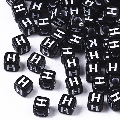 Opaque Acrylic Beads X-SACR-N002-01H-1