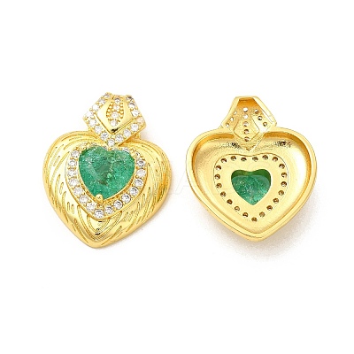 Rack Plating Brass & Rhinestone Pendants KK-H438-07G-03-1