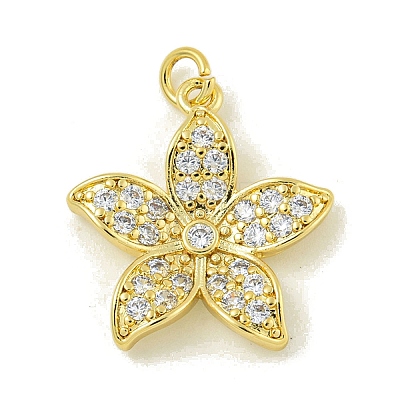Rack Plating Brass Pave Cubic Zirconia Pendants KK-U029-25G-1