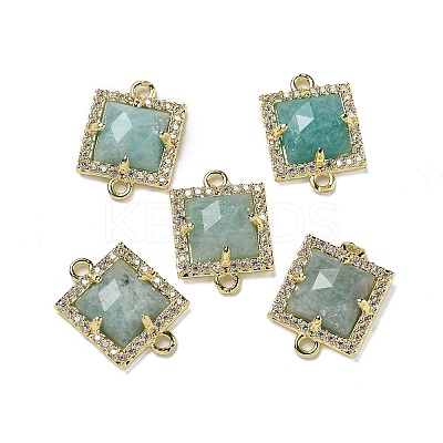 Natural Amazonite Faceted Square Links G-I375-03G-05-1