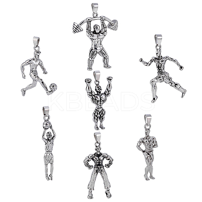7Pcs 7 Styles Tibetan Style Alloy Pendants TIBE-PH0002-42-1