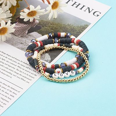 Stretch Beaded Bracelets Sets BJEW-JB06203-1