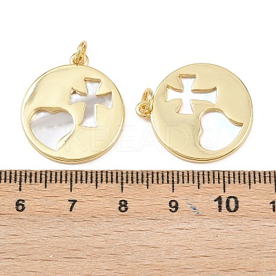 Natural Shell Pendants KK-L251-44G-A01-1