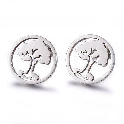 Tarnish Resistant 304 Stainless Steel Stud Earrings EJEW-H371-08P-1