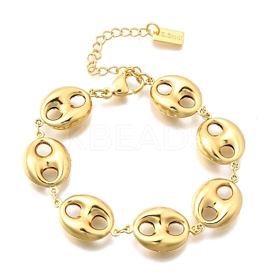 304 Stainless Steel Link Bracelets for Women BJEW-P354-05G-1