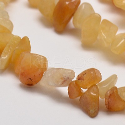 Natural Yellow Aventurine Chip Beads Strands G-L269-36-1