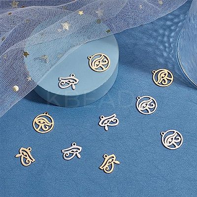 24Pcs 2 Style 201 Stainless Steel Pendants STAS-SC0003-58-1