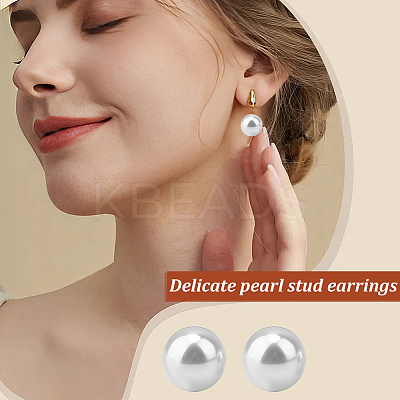 16 Pairs 4 Size Plastic Imitation Pearl Stud Earrings with Steel Iron Pins EJEW-AN0003-89-1