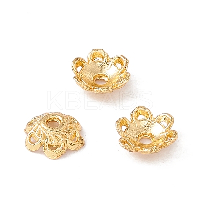 6-Petal Brass Bead Caps LS-KK-A162-03G-1
