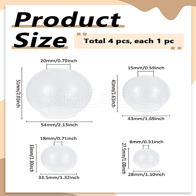 4Pcs 4 Styles DIY Round Crystal Ball Display Decoration Silicone Molds DIY-LP0003-98-1