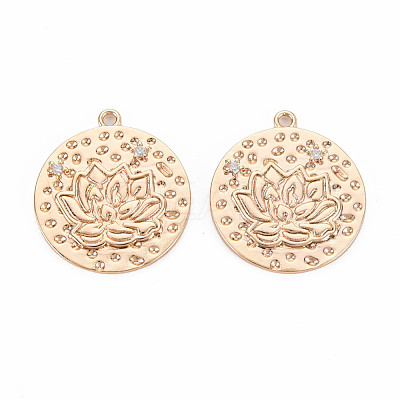 Brass Micro Pave Clear Cubic Zirconia Pendants KK-S364-168-1