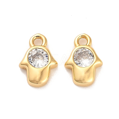 Brass Cubic Zirconia Charms KK-D300-02G-1