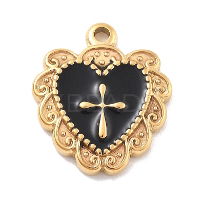 304 Stainless Steel Enamel Pendants STAS-M092-12G-01-1