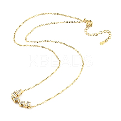 Magnetic Folding Twist Ring Cubic Zirconia Pendant Necklace NJEW-F316-03G-1