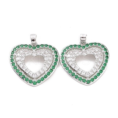 Brass Micro Pave Cubic Zirconia Pendants KK-B070-01P-1