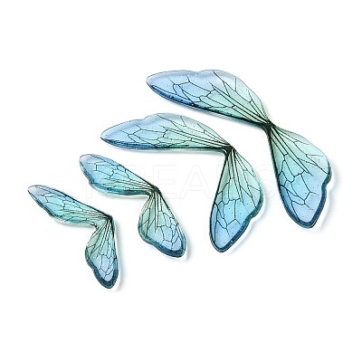 3Pcs Transparent Epoxy Resin Butterfly Wings Cabochons X-RESI-N045-12A-1