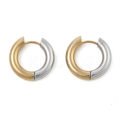 201 Stainless Steel Two Tone Hoop Earrings EJEW-Q002-01G-05-1