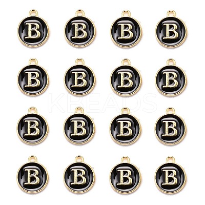 Golden Plated Alloy Charms LS-ENAM-S118-02B-1