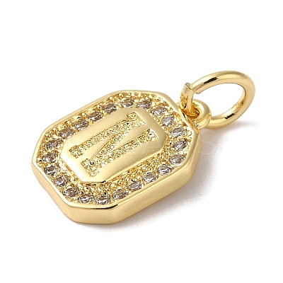 Real 18K Gold Plated Brass Micro Pave Clear Cubic Zirconia Pendants KK-L216-002G-N-1