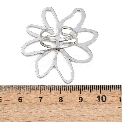 Adjustable 304 Stainless Steel Cuff Rings for Women RJEW-B135-02P-1