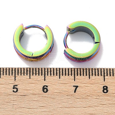 304 Stainless Steel Polishing Effect Hoop Earrings Ion Plating(IP) EJEW-M001-37A-1