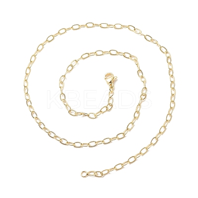 Brass Cable Chains Necklace for Women X-NJEW-P265-32G-1