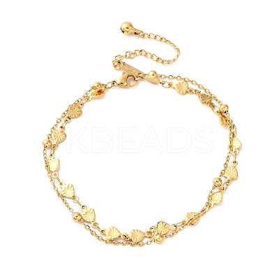 304 Stainless Steel Multi-strand Link Chain Anklets AJEW-P128-01G-1