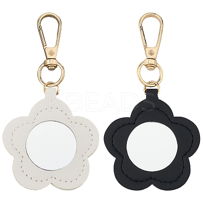 CutHollow 2Pcs 2 Colors PU Leather Pendant Decorations HJEW-CL0001-04C-1
