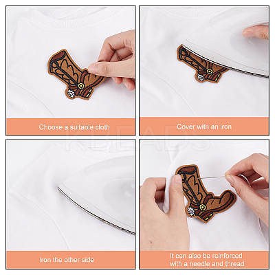 16Pcs Non-Woven Fabrics Computerized Embroidery Cloth Iron on/Sew on Patches PATC-FG0001-13-1
