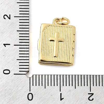 Book with Cross Brass Pendants KK-I364-49G-1