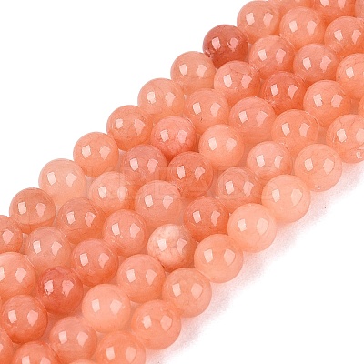 Natural Dyed Yellow Jade Gemstone Bead Strands G-R271-4mm-Y31-1