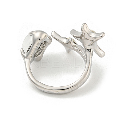 Star Zinc Alloy Rhinestone Open Cuff Ring LS-RJEW-Z048-02P-02-1