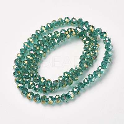 Electroplate Transparent Glass Beads Strands EGLA-A034-T8mm-T05-1