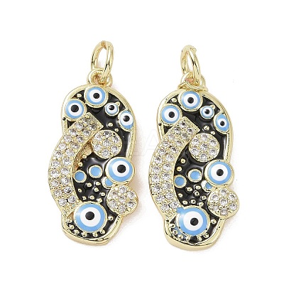 Real 18K Gold Plated Brass Micro Pave Cubic Zirconia Pendants KK-L209-073G-02-1