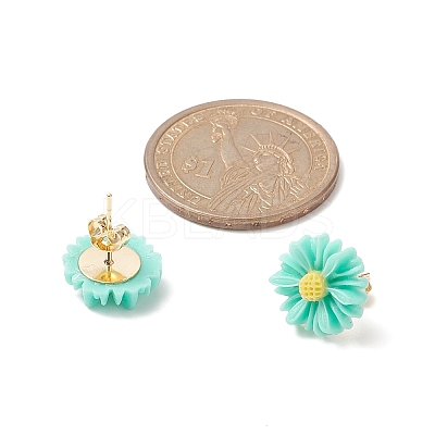 Resin Flower Stud Earrings EJEW-JE05230-1