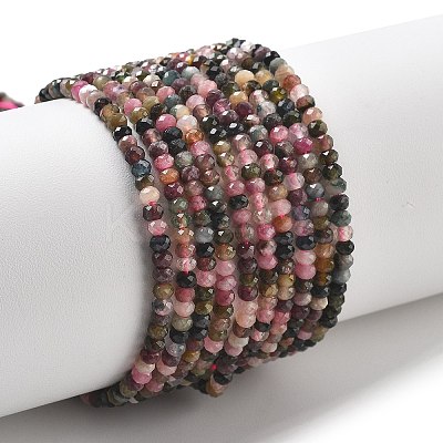 Natural Multicolor Tourmaline Beads Strands G-K373-B08-05-1