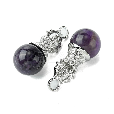 Natural Amethyst Pendants G-C114-04P-12-1