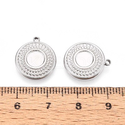 304 Stainless Steel Pendant Cabochon Settings STAS-T067-10P-1