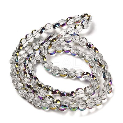 Electroplate Transparent Glass Beads Strands EGLA-Z001-02F-1