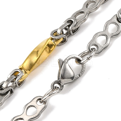201 Stainless Steel Twist Links Chain Necklace NJEW-F22-39Q-GP-1