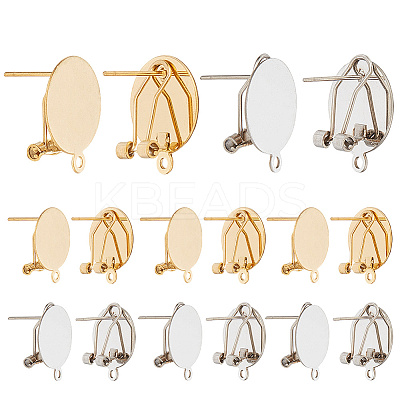 12Pcs 2 Colors 304 Stainless Steel Stud Earring Findings STAS-SP0001-89A-1
