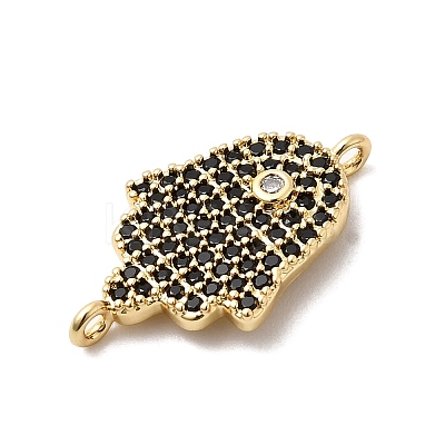 Religion Brass Micro Pave Cubic Zirconia Connector Charms KK-H529-01A-G03-1