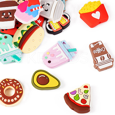 15Pcs 15 Styles Food Silicone Focal Beads SIL-TA0001-87-1