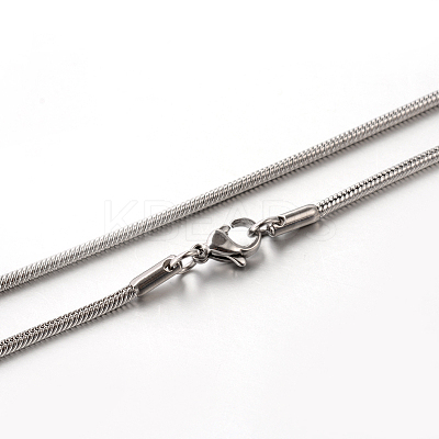 Tarnish Resistant 304 Stainless Steel Snake Chain Necklaces STAS-M174-018P-C-1