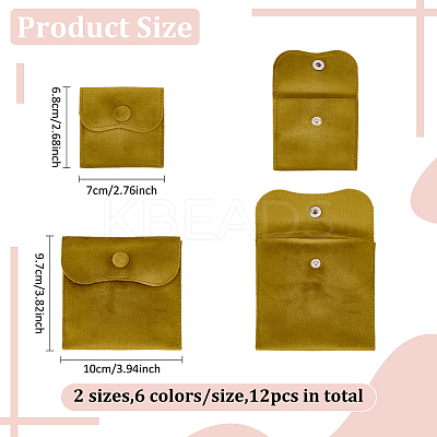 12Pcs 12 Styles Velvet Jewelry Pouches ABAG-AN0001-03-1