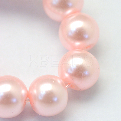 Baking Paint Pearlized Glass Pearl Round Bead Strands X-HY-Q003-6mm-70-1